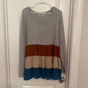 Grey Multi Tiered Top
